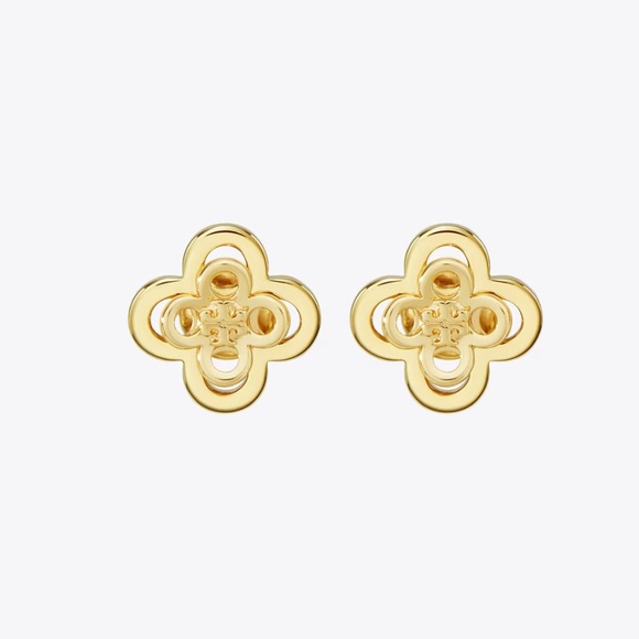 TORY BURCH Kira Stacked Clover Stud Earrings - Picture 1 of 5